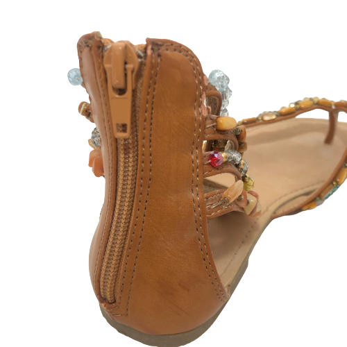 Zigi Soho Tan Beaded Gladiator Sandals | Pre Loved |