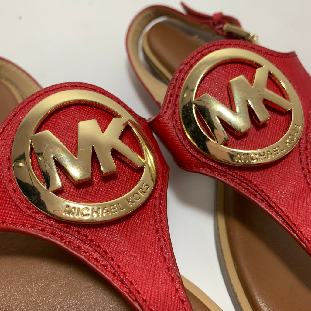 Michael Kors Red Leather Thong Sandals Pre Loved Secret Stash