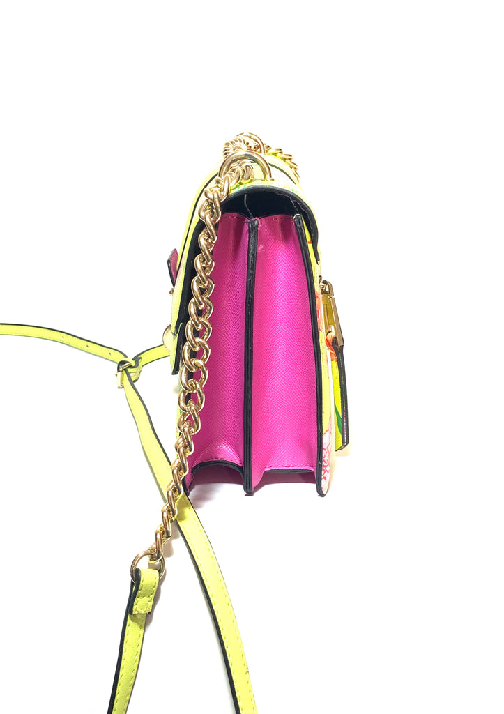ALDO Neon Yellow & Pink Floral Shoulder Bag | Gently Used |