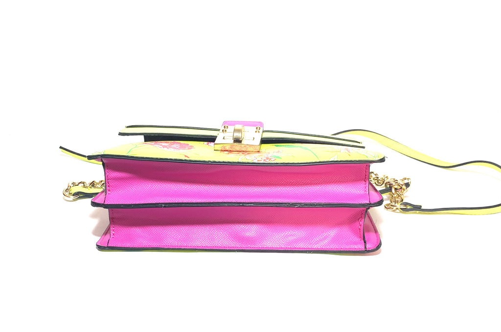 ALDO Neon Yellow & Pink Floral Shoulder Bag | Gently Used |