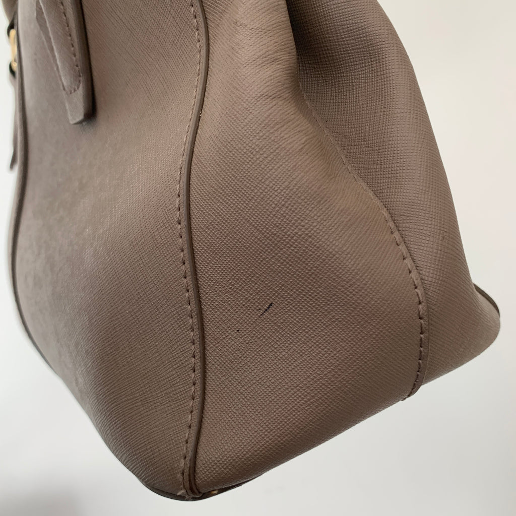 DKNY Taupe Leather Tote | Pre Loved |