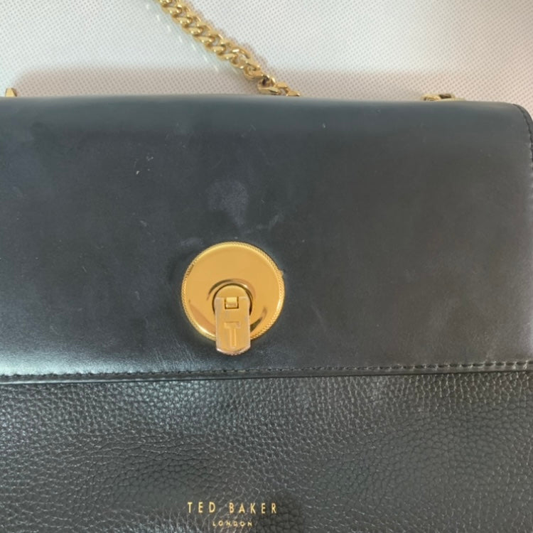 Ted Baker Black Pebbled Leather Cross Body Bag | Pre Loved |