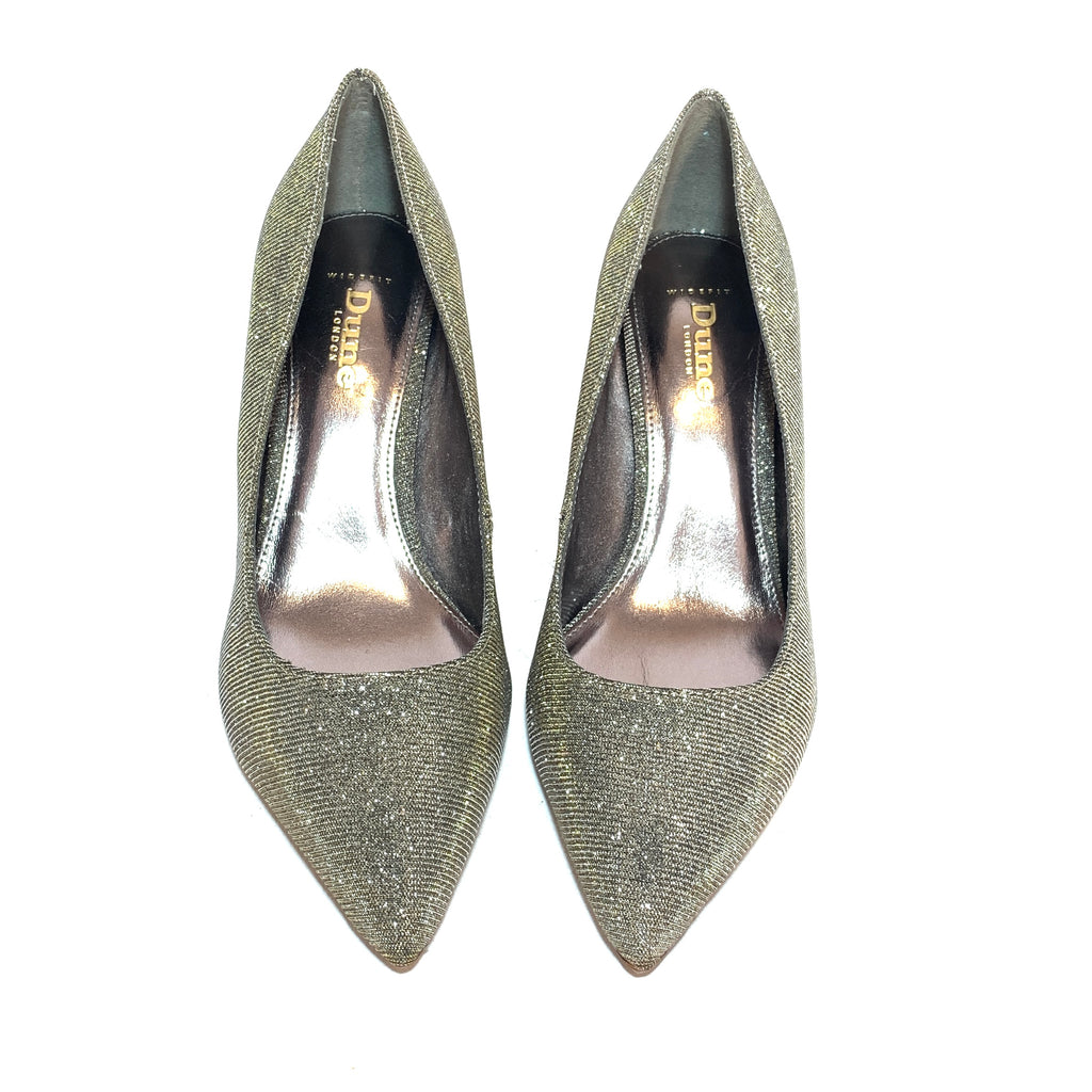 DUNE 'Abbigail' Gold Metallic Fabric Pointed Pumps | Gently Used ...