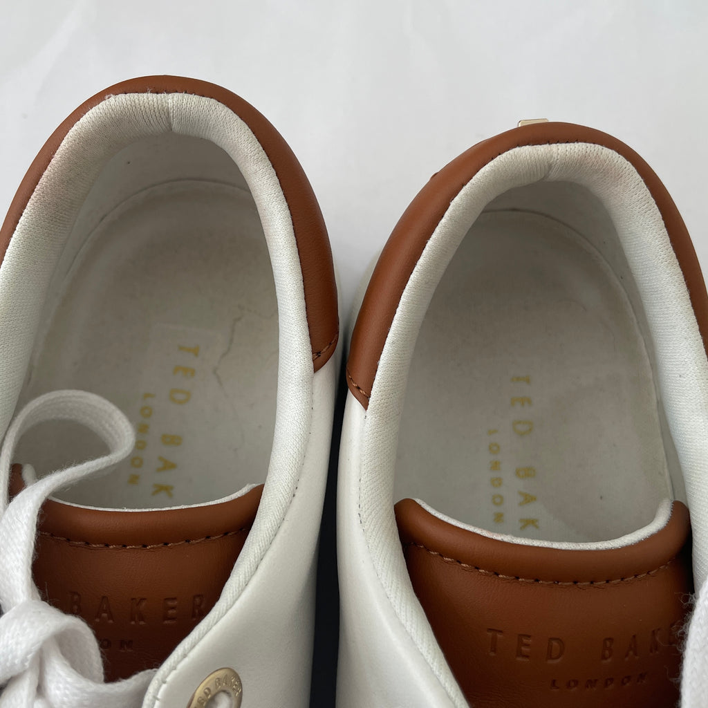 Ted Baker White & Tan Leather Sneakers | Pre Loved |