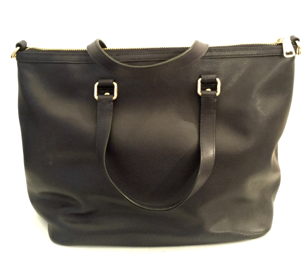 Coach Navy Blue/ Black Leather Tote Bag | Gently Used | | Secret Stash