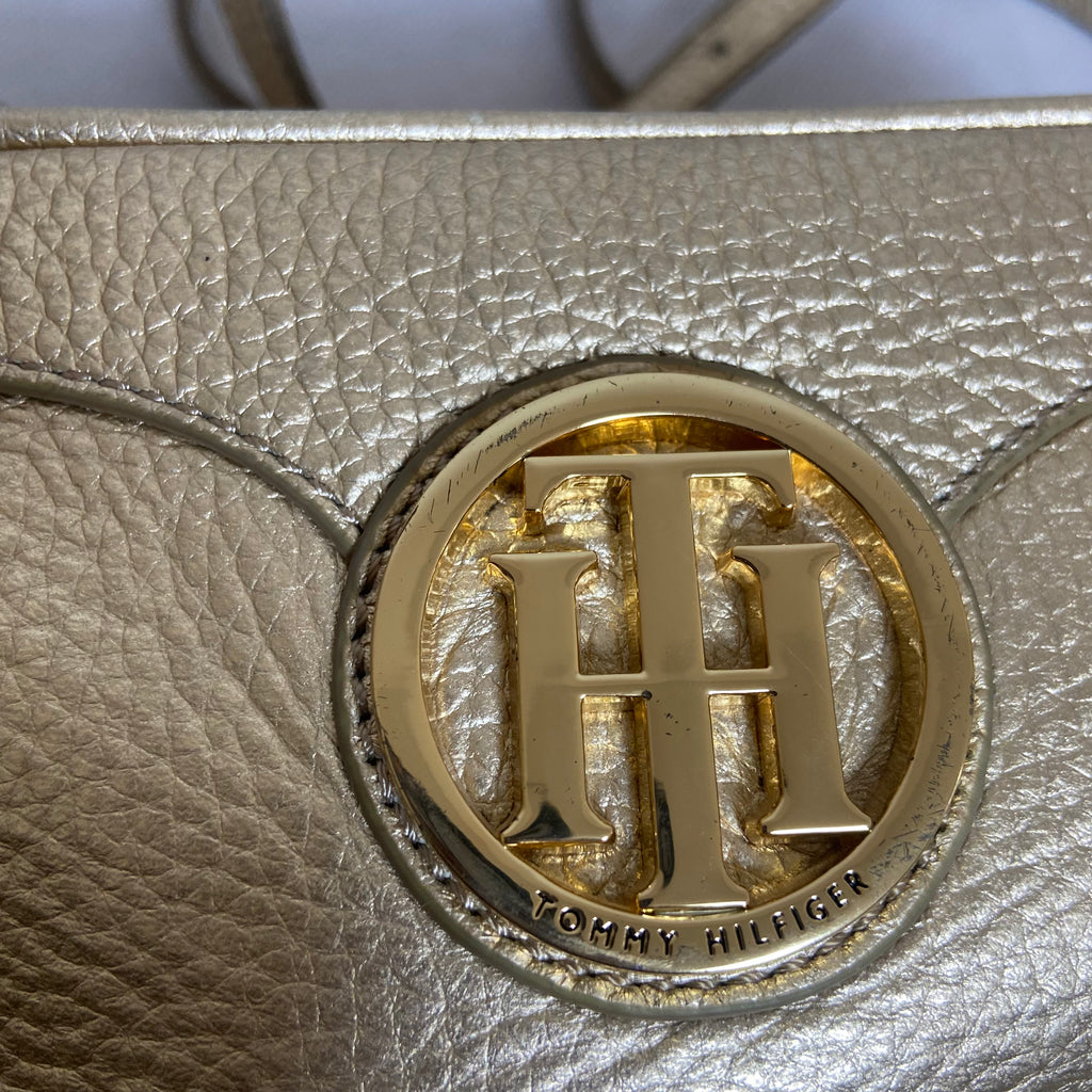 Tommy Hilfiger Gold Faux Leather Crossbody Bag | Pre Loved |