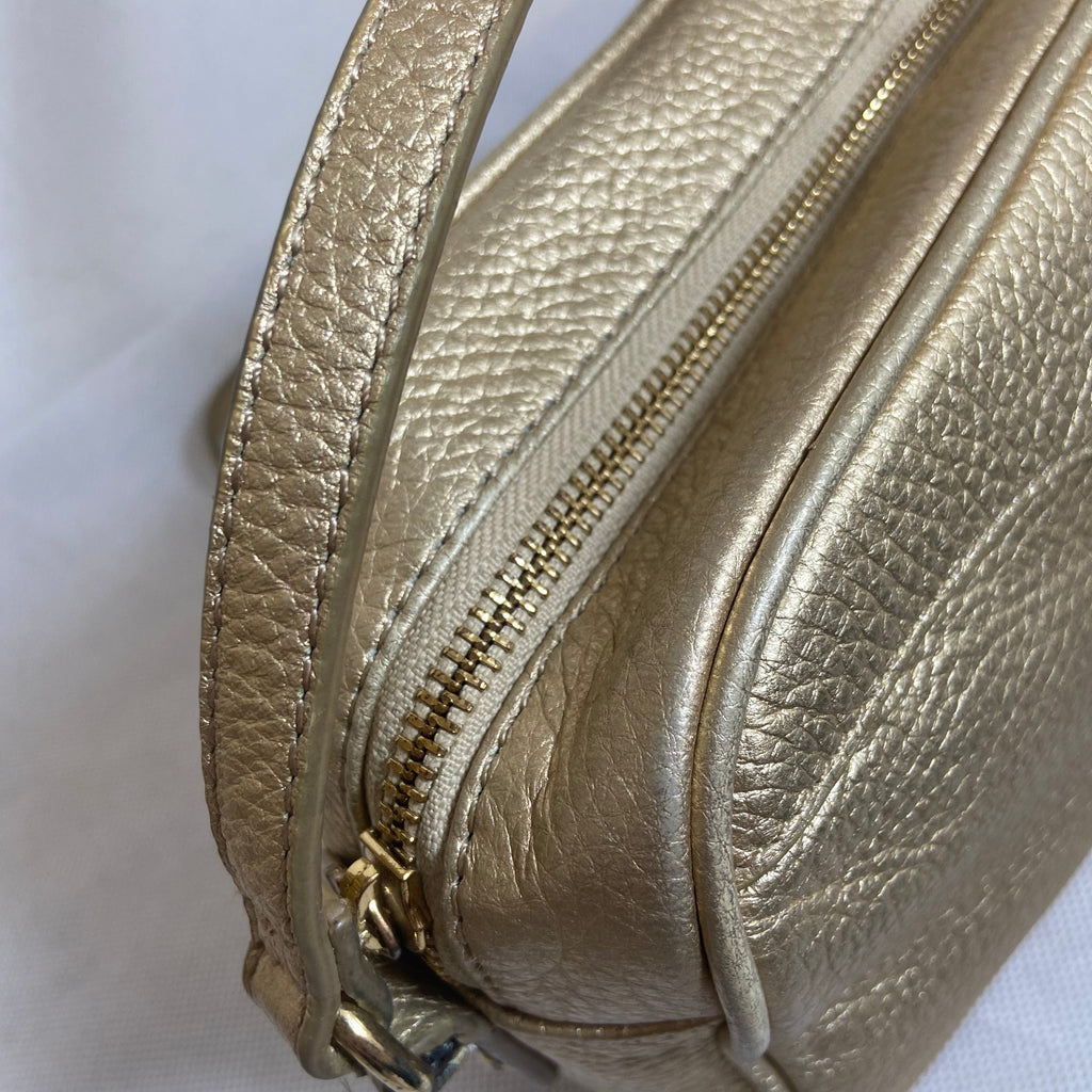 Tommy Hilfiger Gold Faux Leather Crossbody Bag | Pre Loved |