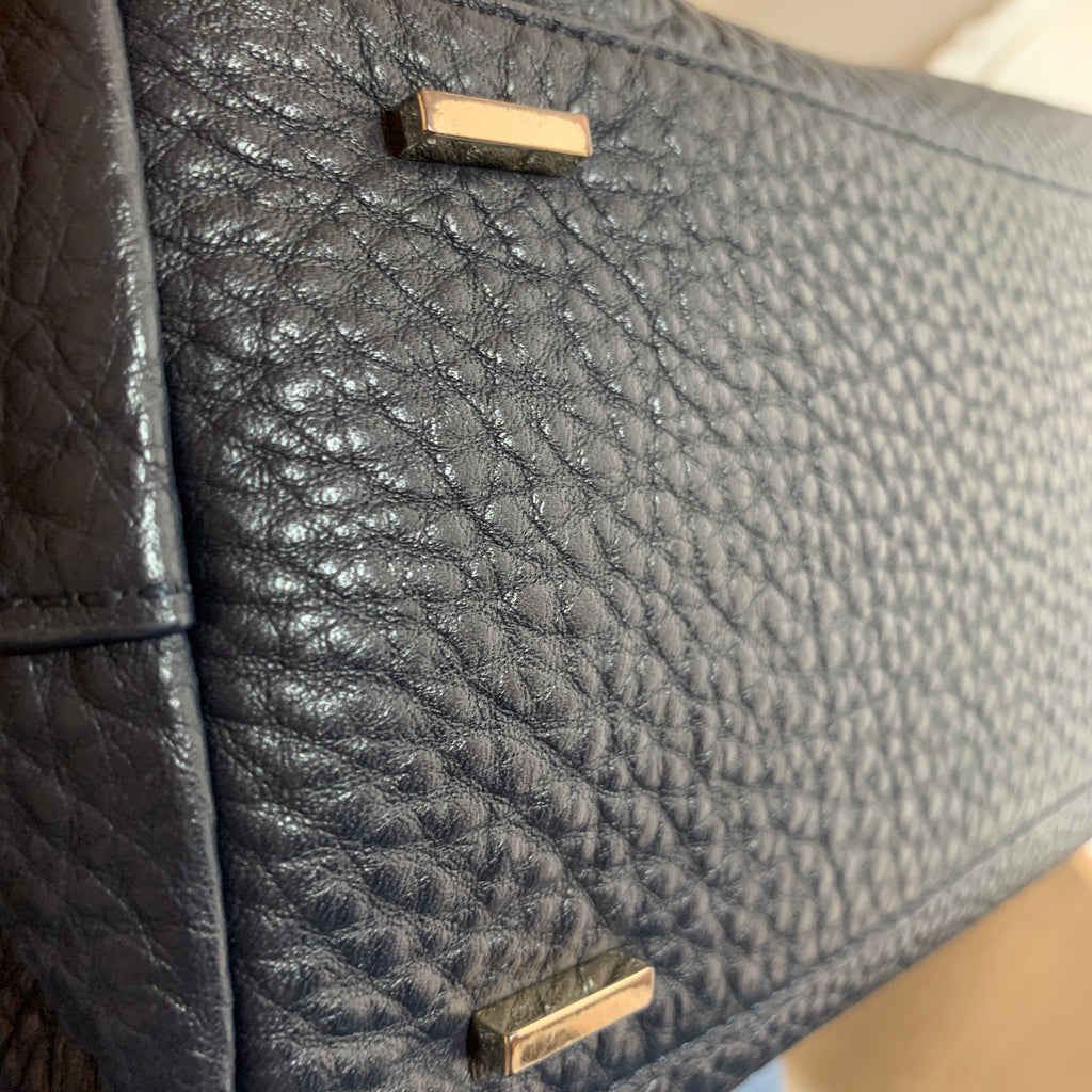 DKNY Navy Blue Pebbled Leather Tote | Pre Loved |