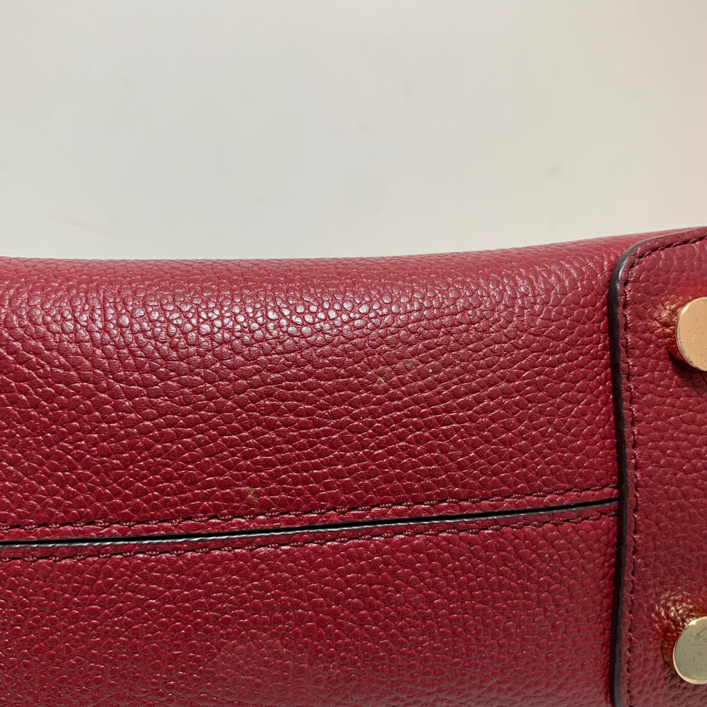 Michael Kors Maroon Leather Small 'Mercer' Satchel | Gently Used |