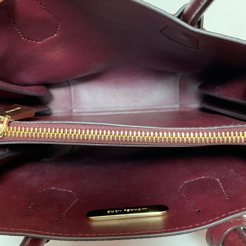 Michael Kors Maroon Leather Small 'Mercer' Satchel | Gently Used |