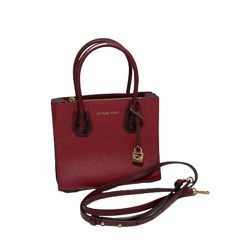 Michael Kors Maroon Leather Small 'Mercer' Satchel | Gently Used |