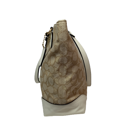 Coach Beige & Cream Signature Monogram Tote | Gently Used |