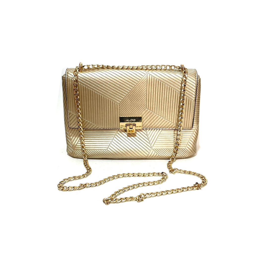 ALDO Gold Textured Shoulder Bag | Gently Used |