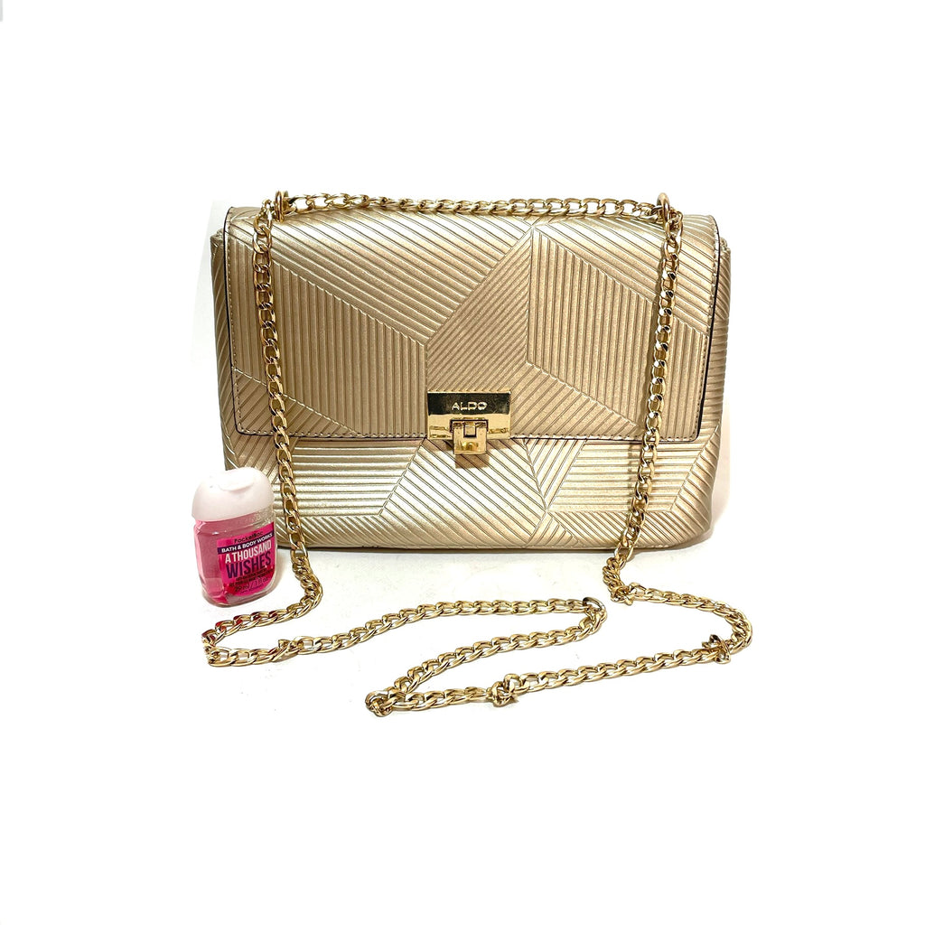 ALDO Gold Textured Shoulder Bag | Gently Used |