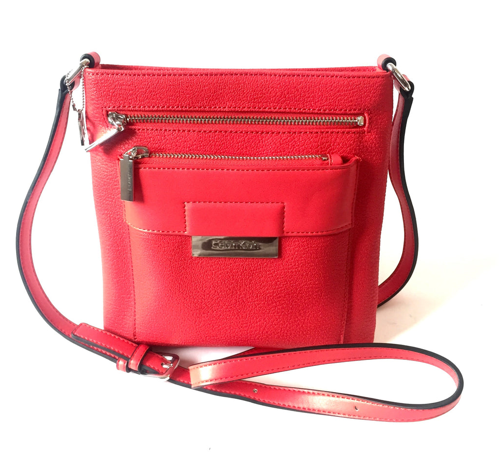 Calvin Klein Red Cross Body Leather Bag | Brand New | - Secret Stash