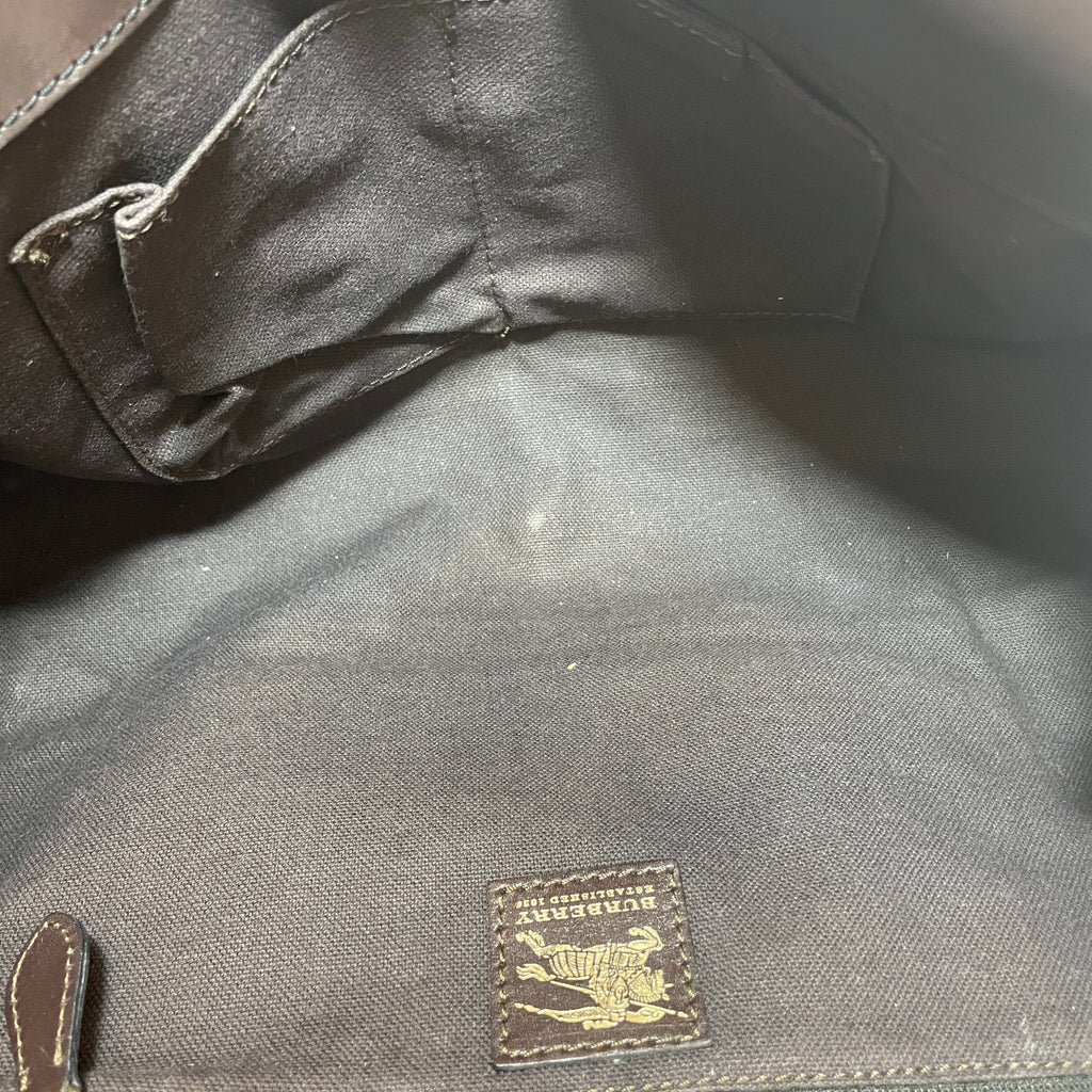 Burberry Haymarket Check & Brown Leather Shoulder Bag | Gently Used ...