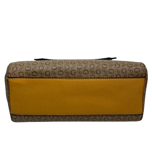 Guess Monogram & Mustard Satchel | Like New |