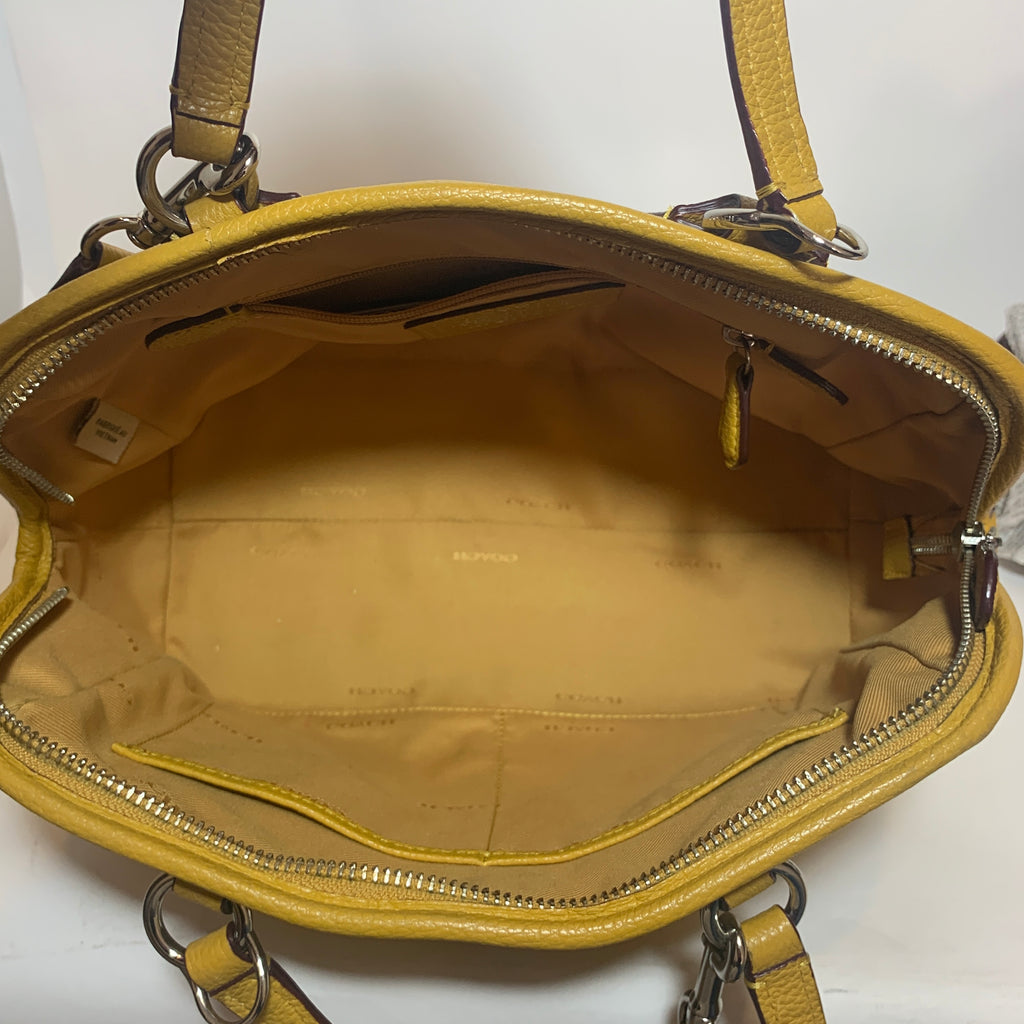 Coach Yellow Pebbled Leather Satchel | Pre Loved |