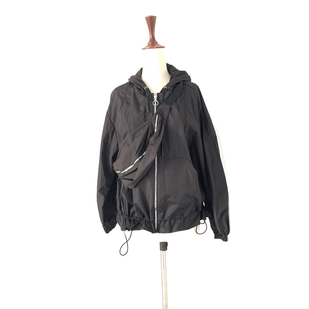 ZARA Black Parachute Jacket with Belt Bag | Brand New |