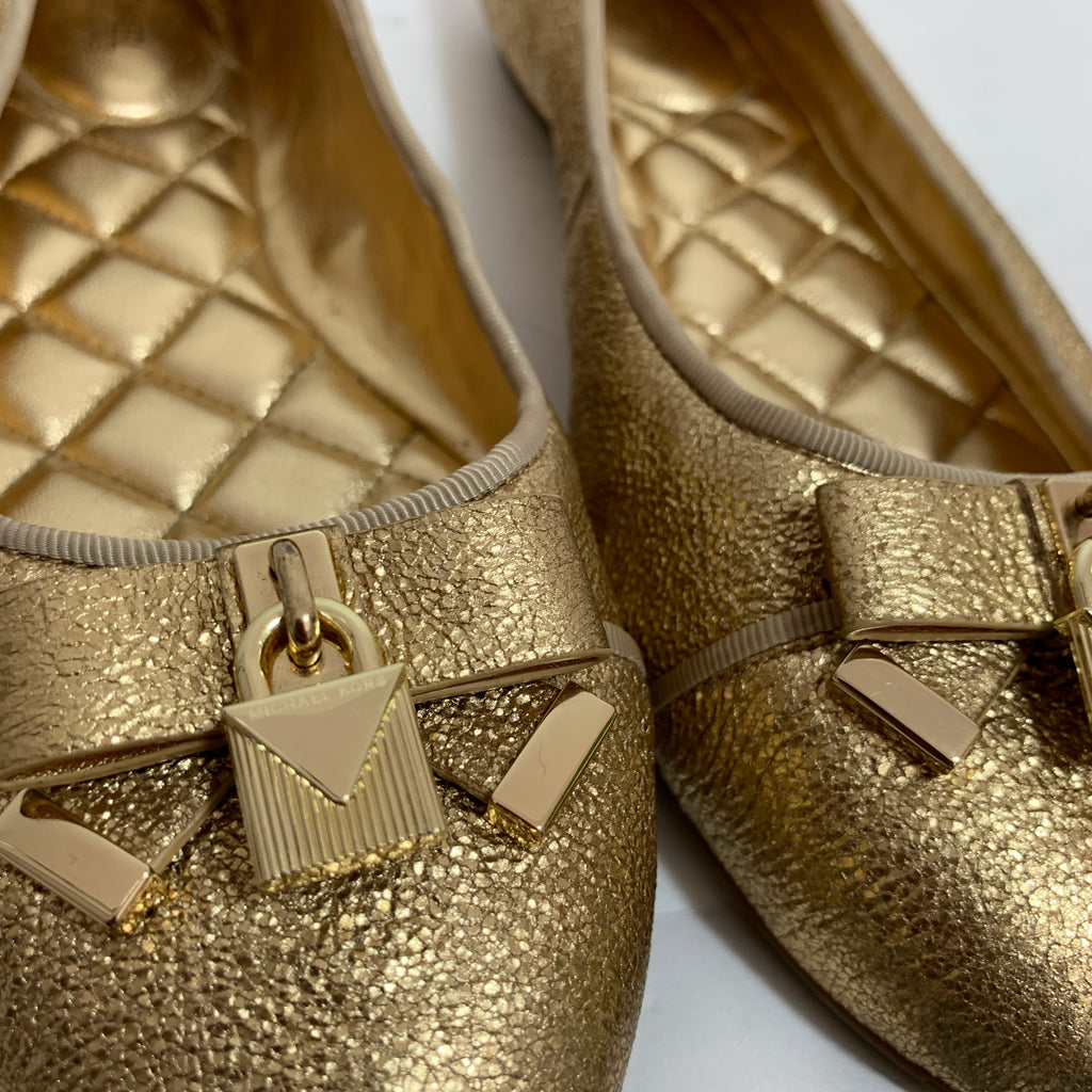 Michael Kors Alice Gold Metallic Ballet Flats Pre Loved Secret Stash