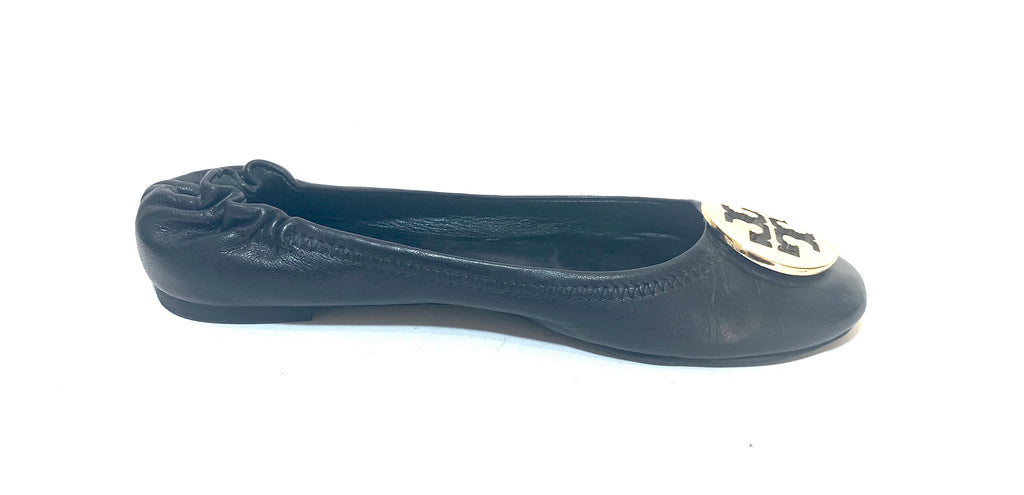 Tory Burch Black Leather REVA Ballet Flats | Pre Loved |