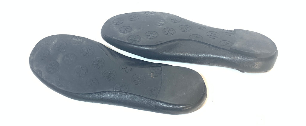 Tory Burch Black Leather REVA Ballet Flats | Pre Loved |