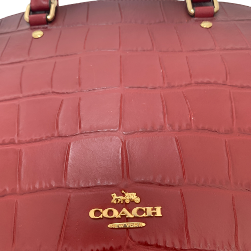 Coach Maroon Leather Croc-embossed Tote Bag | Gently Used |