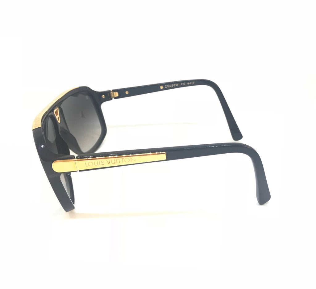 Louis Vuitton Black & Gold EVIDENCE Aviator Sunglasses | Pre Loved ...
