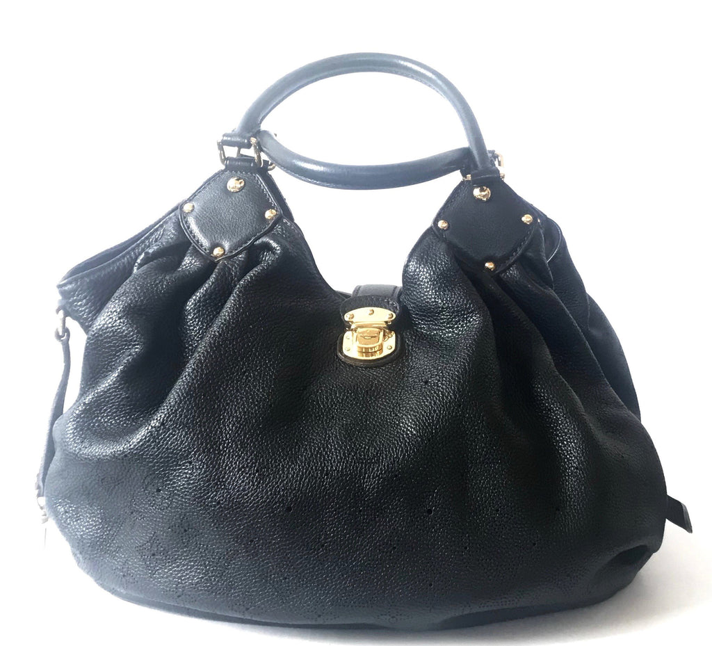 Louis Vuitton Monogram Black Mahina Large Leather Bag | Gently Used ...