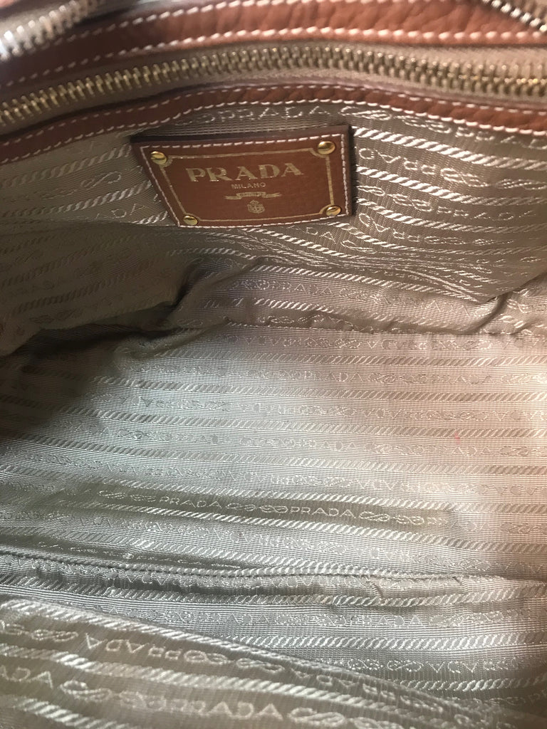 Prada Logo Canvas with Leather Trim Tote | Gently Used |