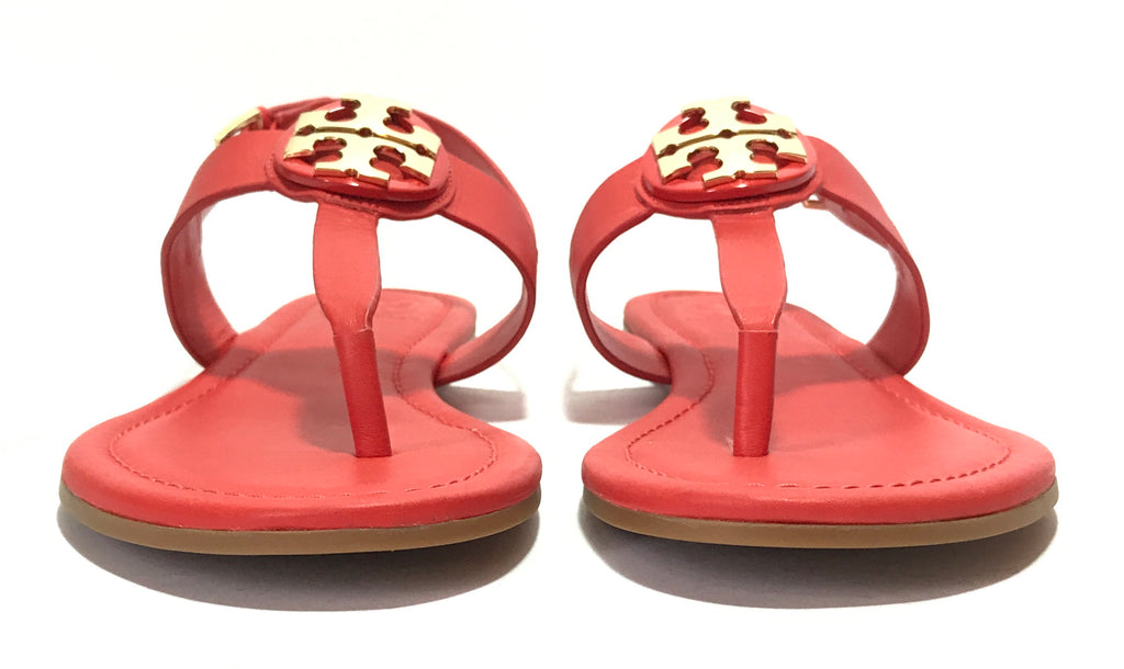 Tory Burch Coral Leather 'Selma' Sandals | Brand New |