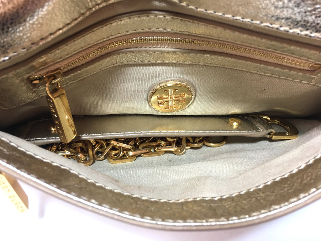 Tory Burch Gold REVA Leather Bag | Pre Loved | | Secret Stash