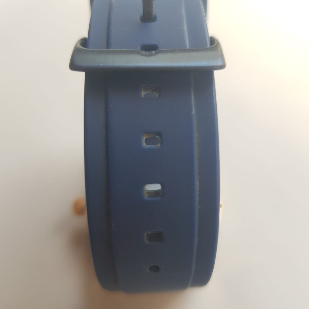 Guess Blue & Gold Stainless Steel Rubber Strap Watch | Gently Used |