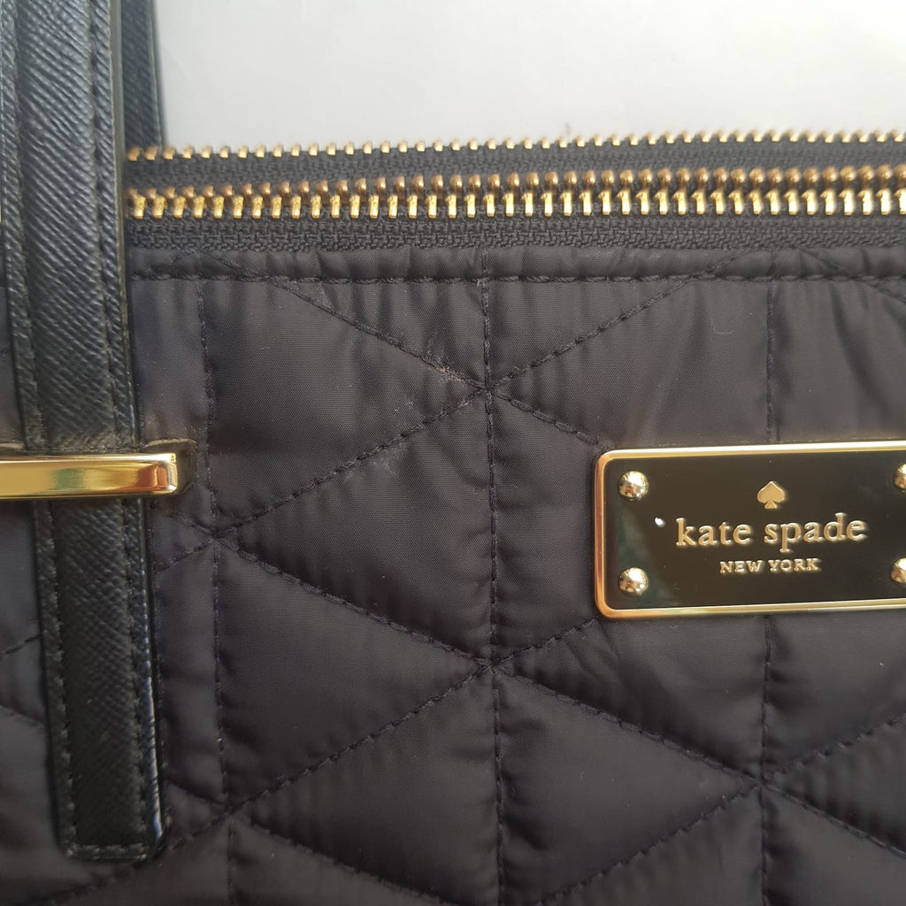 Kate Spade Black Quilted Large Shoulder Bag | Pre Loved |