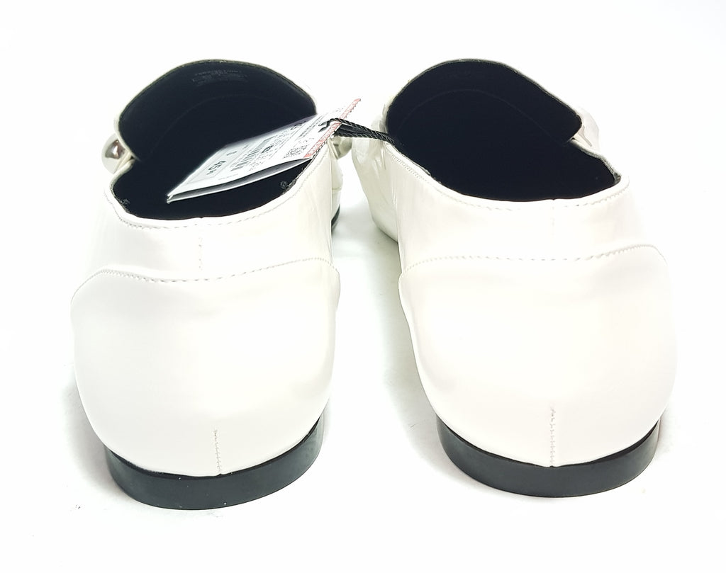 ZARA White Patent & Silver Stud Loafers | Brand New | | Secret Stash