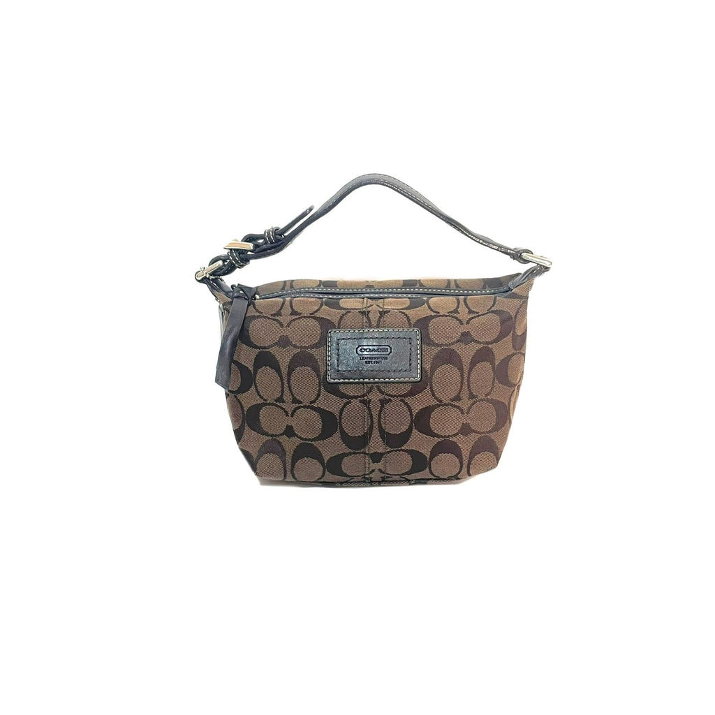 Coach Brown Monogram Canvas & Leather Mini Bag | Pre Loved |