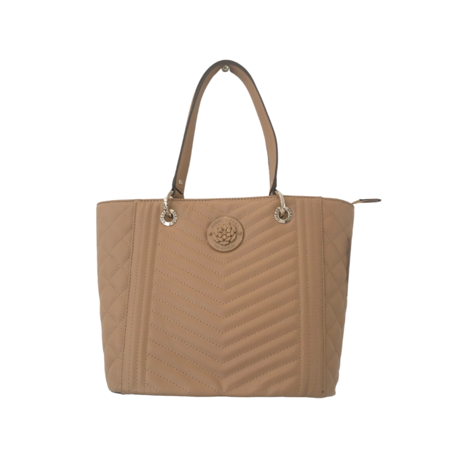 Guess Beige Quilted 'Noelle' Shoulder Bag | Brand New |