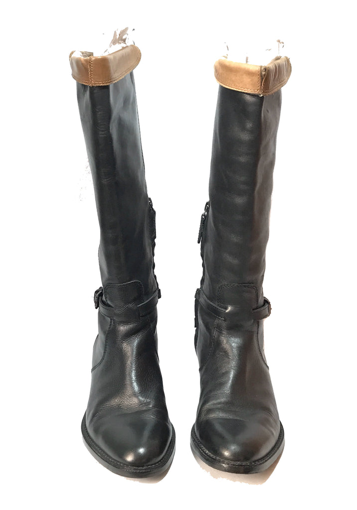 Massimo Dutti Black Leather Boots | Gently Used | | Secret Stash