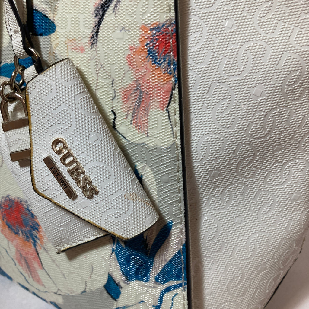 Guess white floral clearance bag