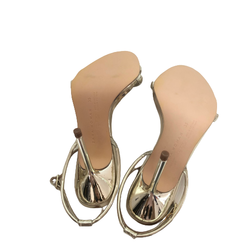 ZARA Gold Strappy Heels | Like New |