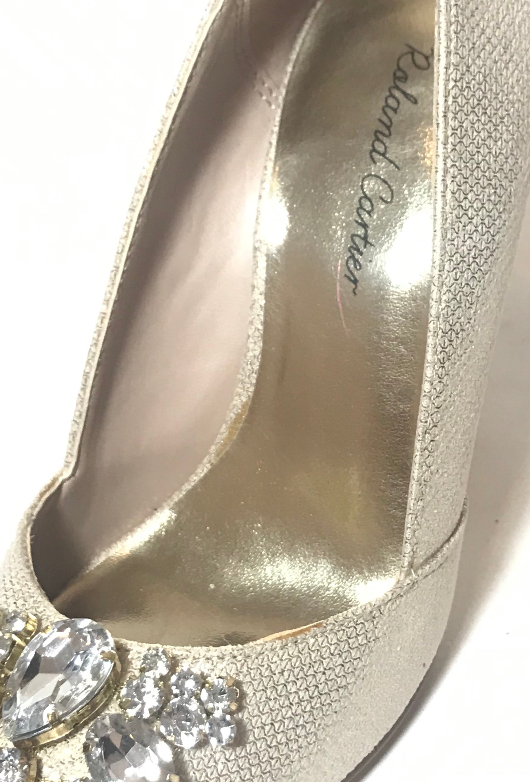 Roland Cartier Dekoda Gold Peep toe Heels Pre Loved Secret Stash