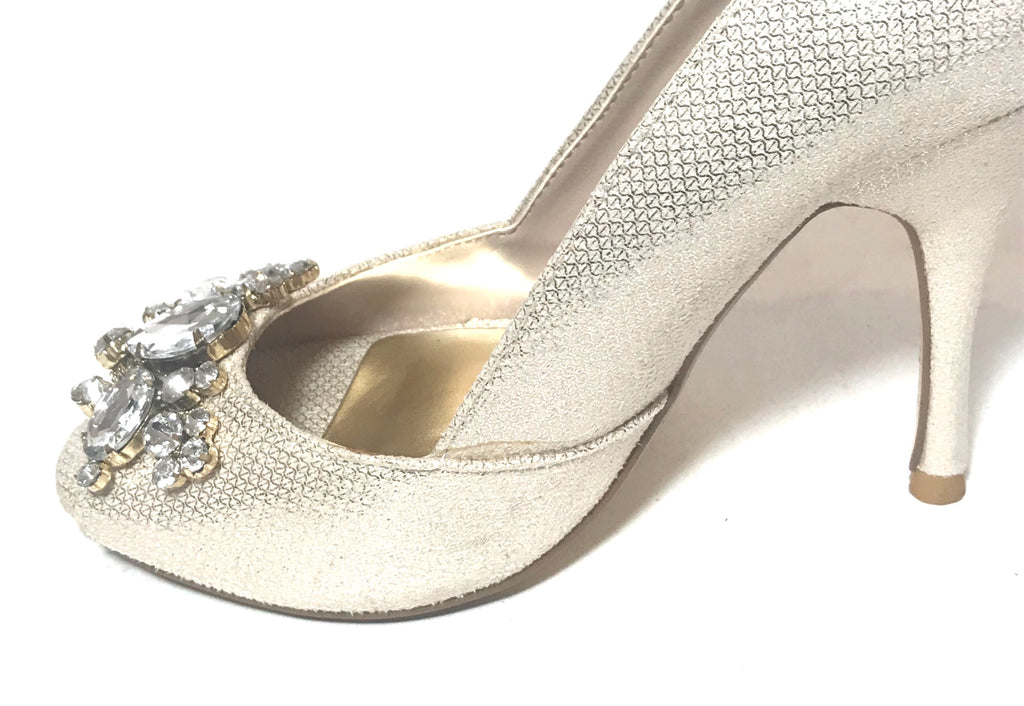 Roland Cartier 'Dekoda' Gold Peep-toe Heels | Pre Loved | | Secret Stash