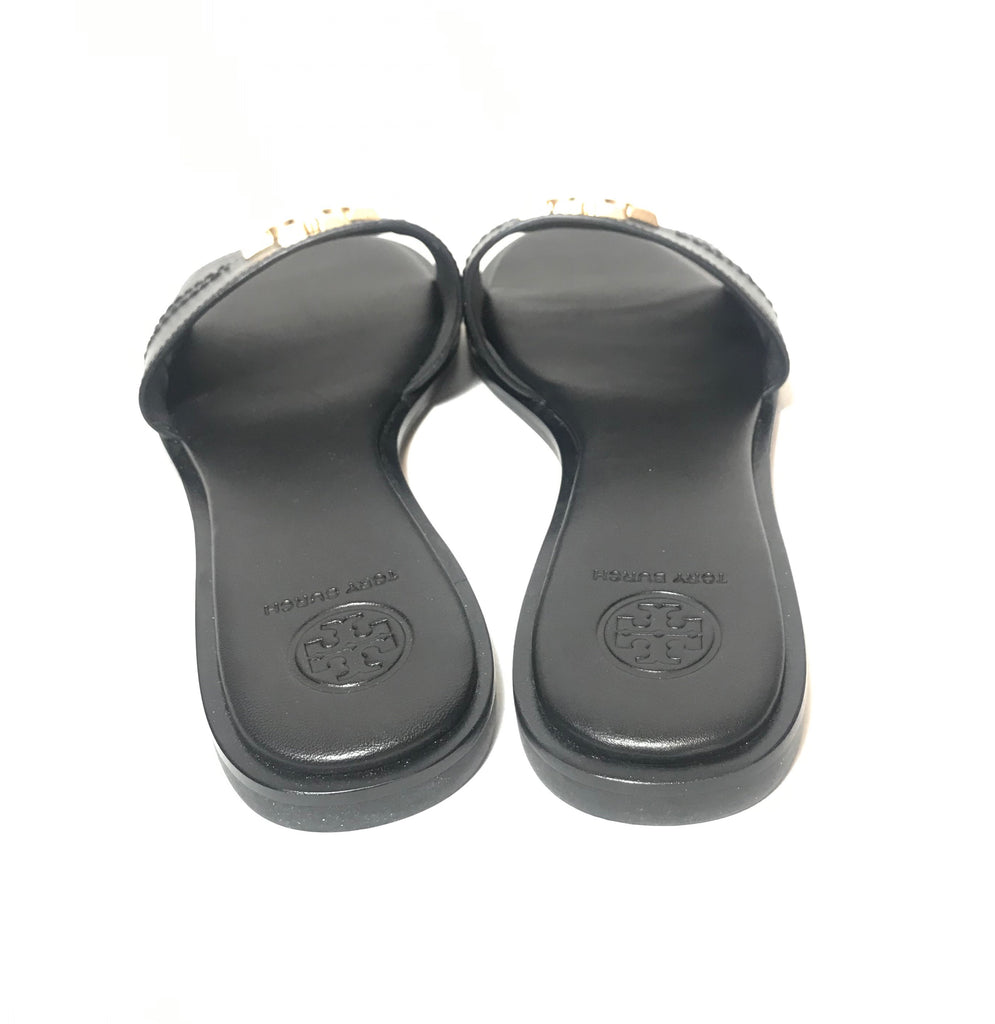 Tory Burch Black Leather Slides | Gently Used |