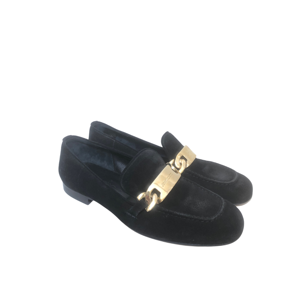 Jimmy Choo Black Suede Loafers | Pre Loved |