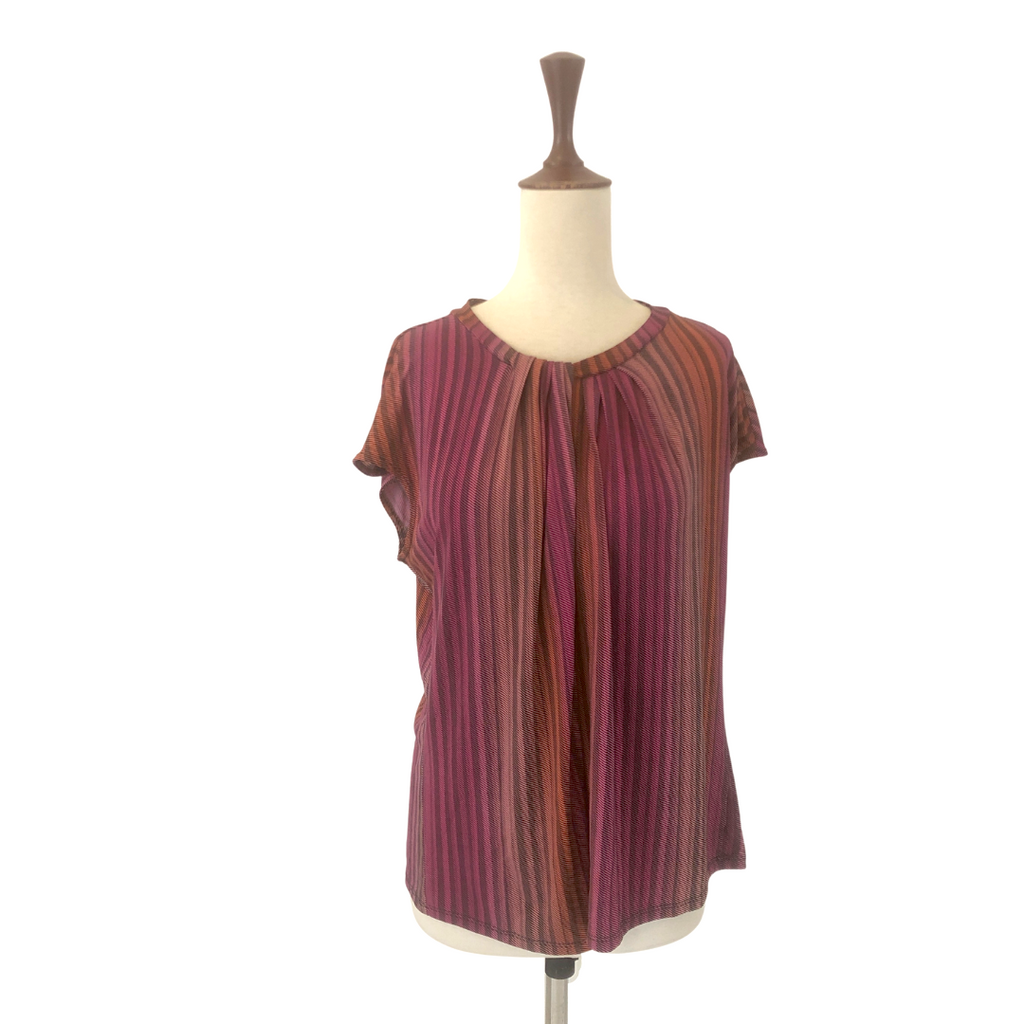 Worthington Pink Multi-coloured Pleated Blouse | Gently Used |